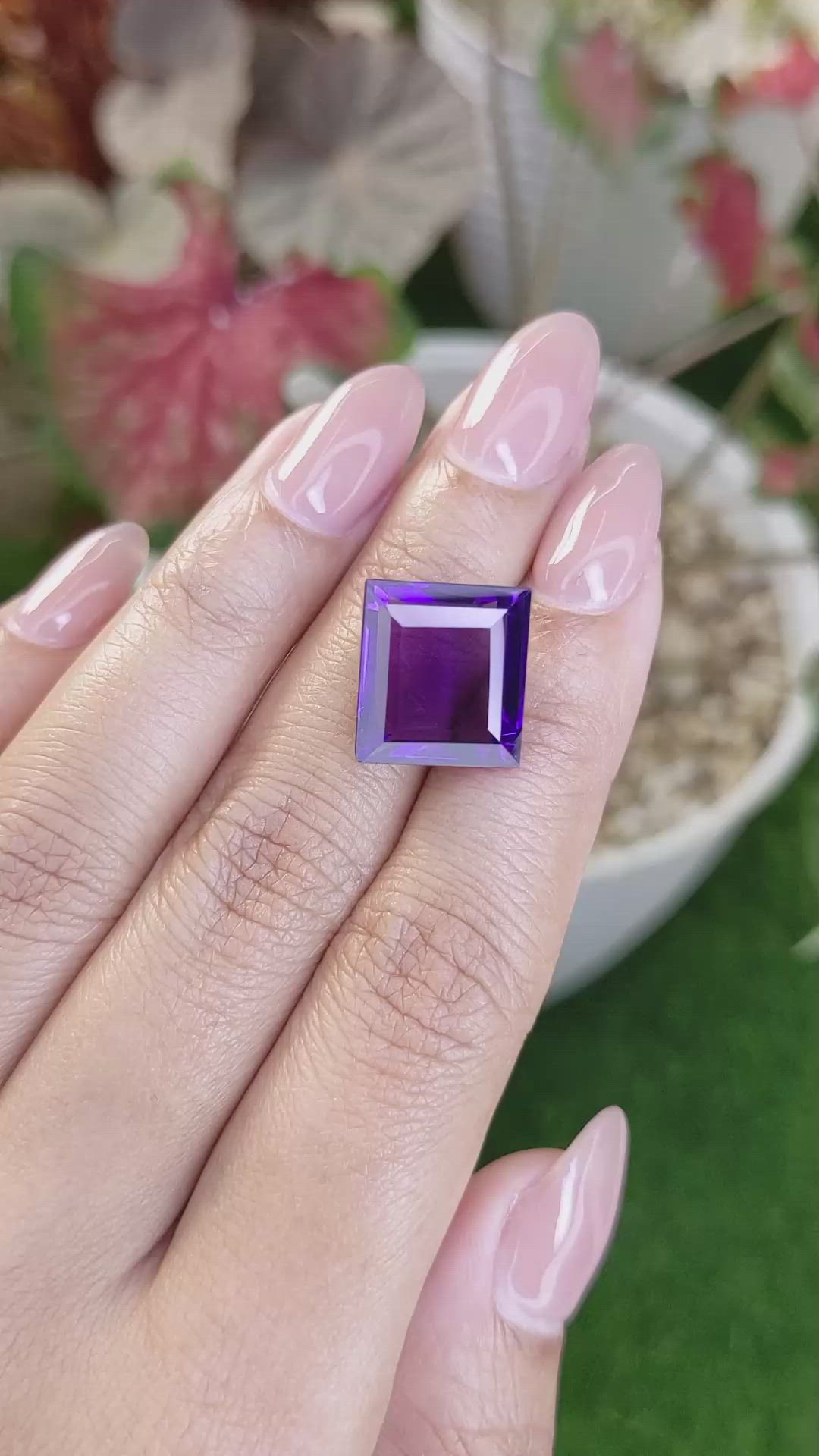 10.77 Ct. Purple Amethyst from Madagascar Size Video