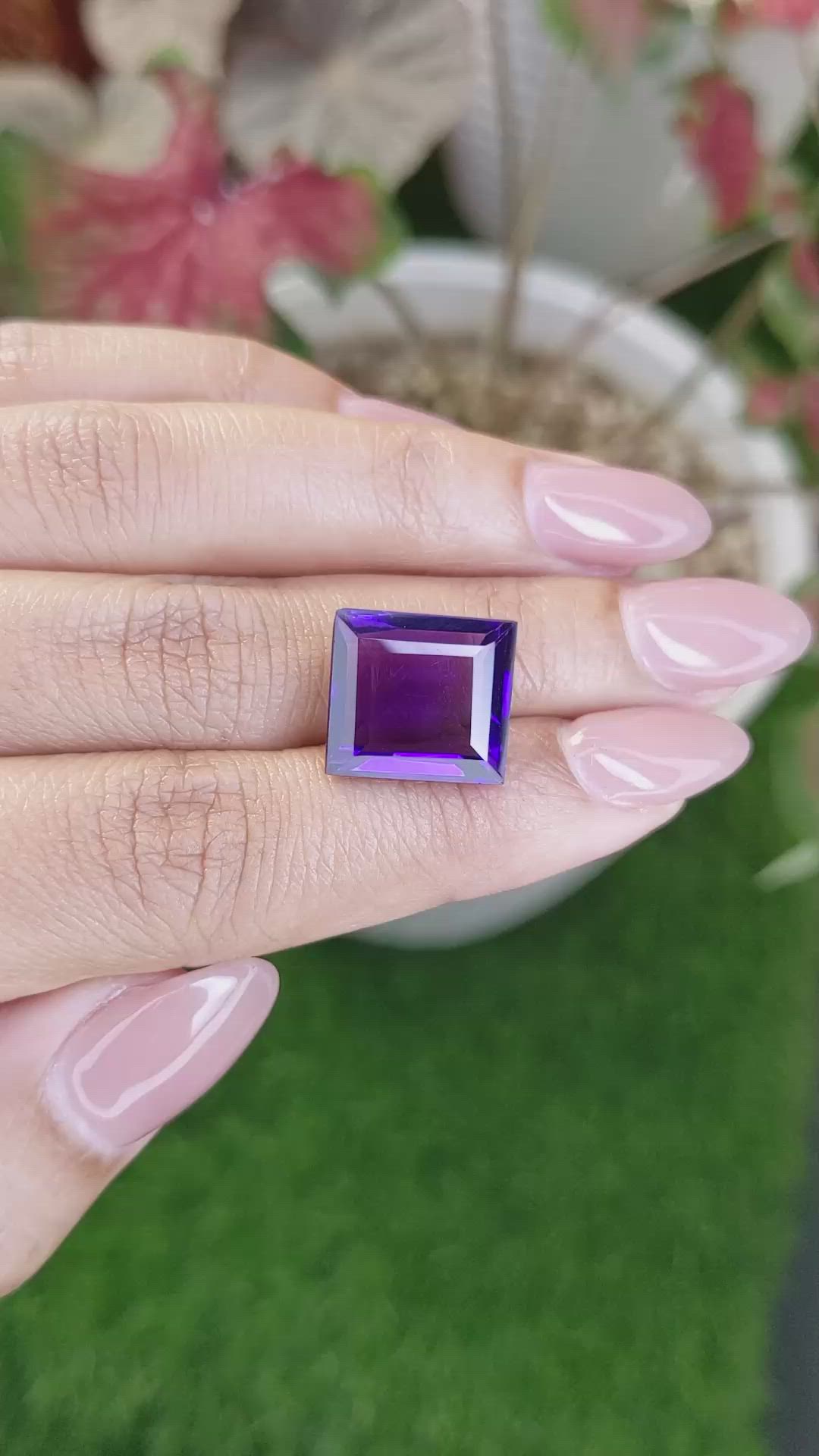 10.77 Ct. Purple Amethyst from Madagascar Size Video