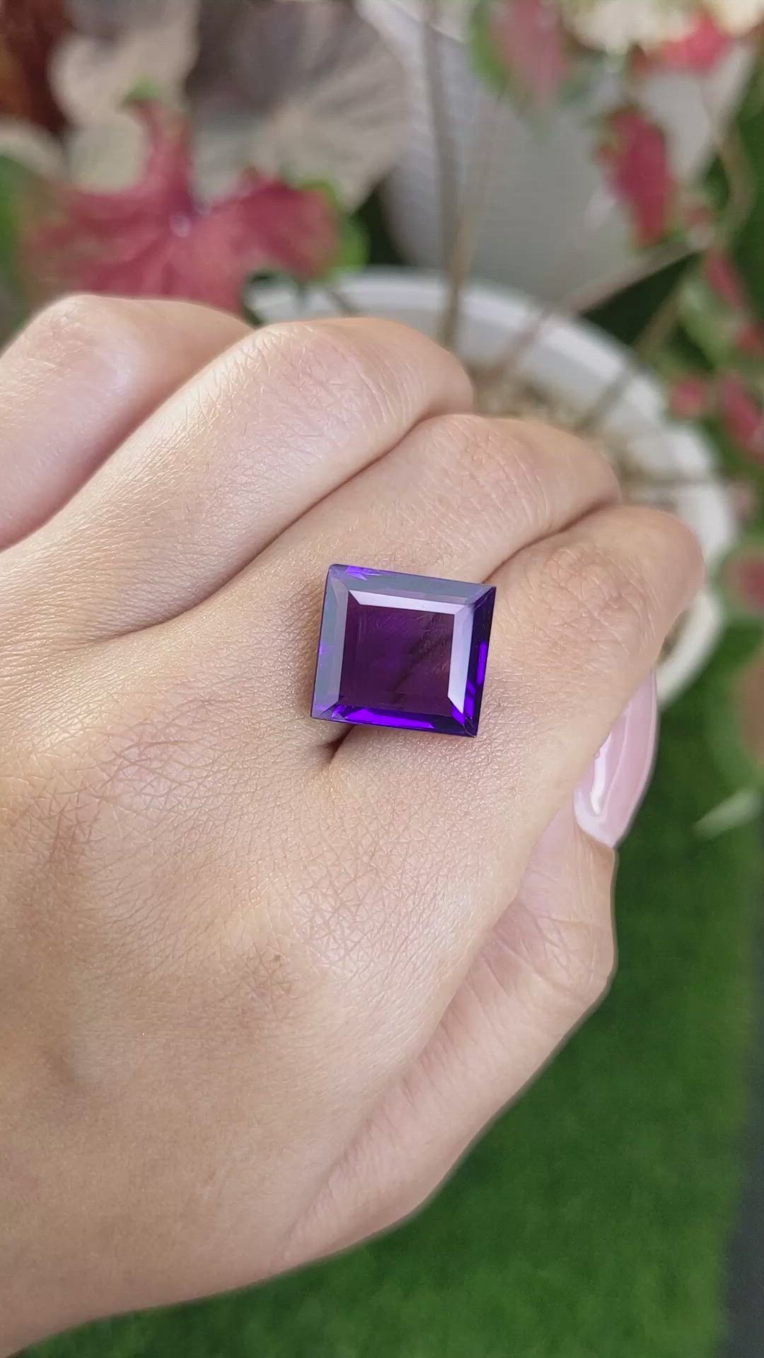 10.77 Ct. Purple Amethyst from Madagascar Size Video