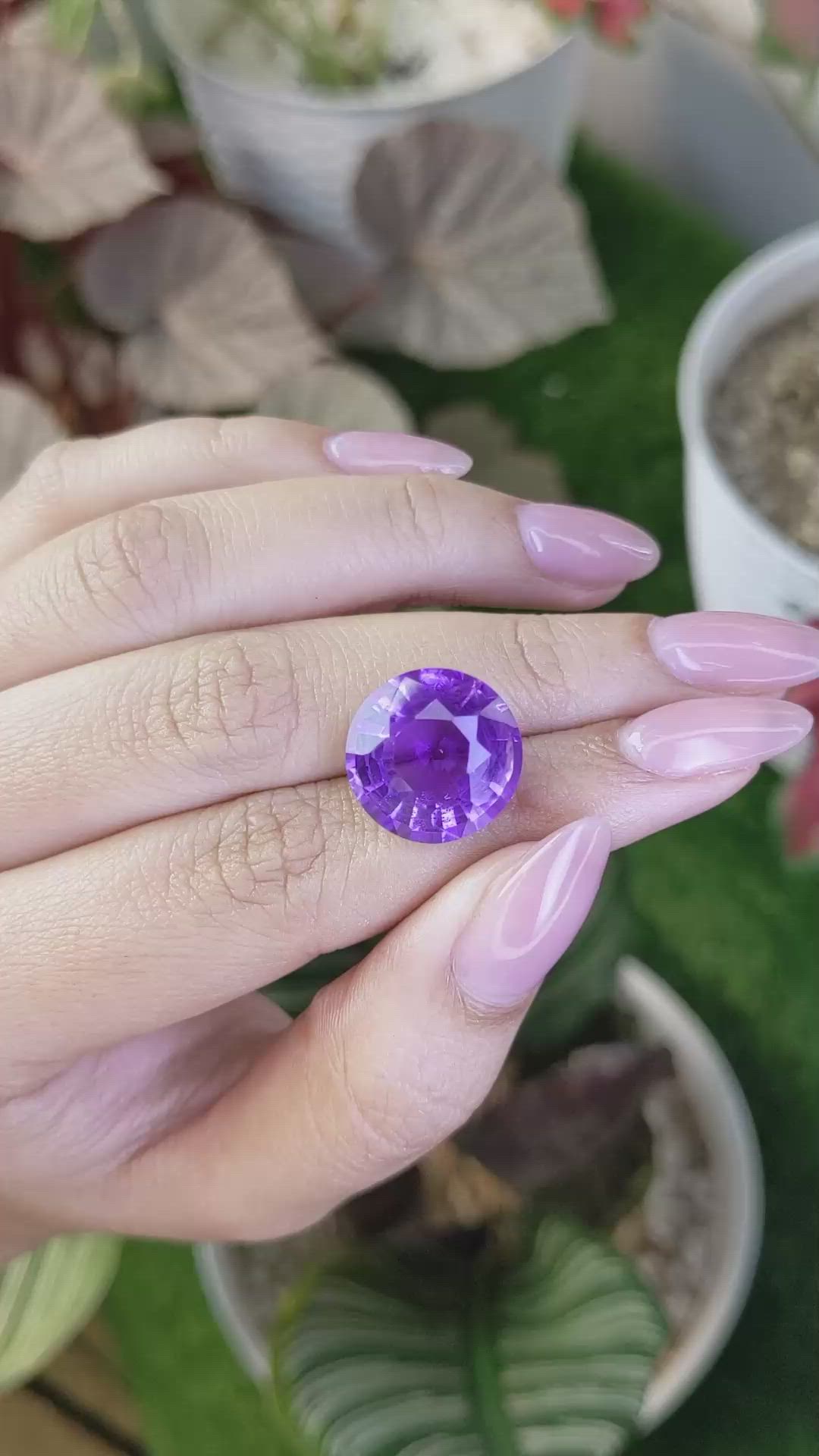 11.87 Ct. Purple Amethyst from Madagascar Size Video