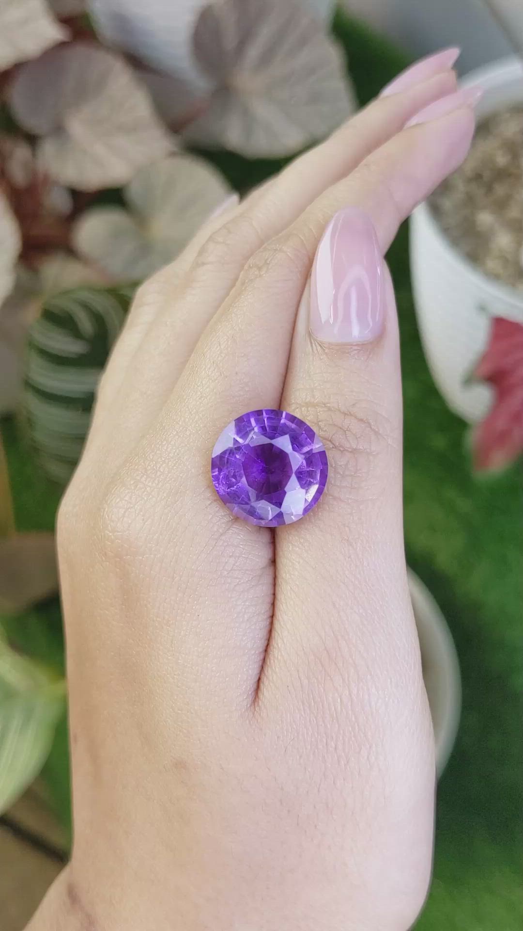 11.87 Ct. Purple Amethyst from Madagascar Size Video