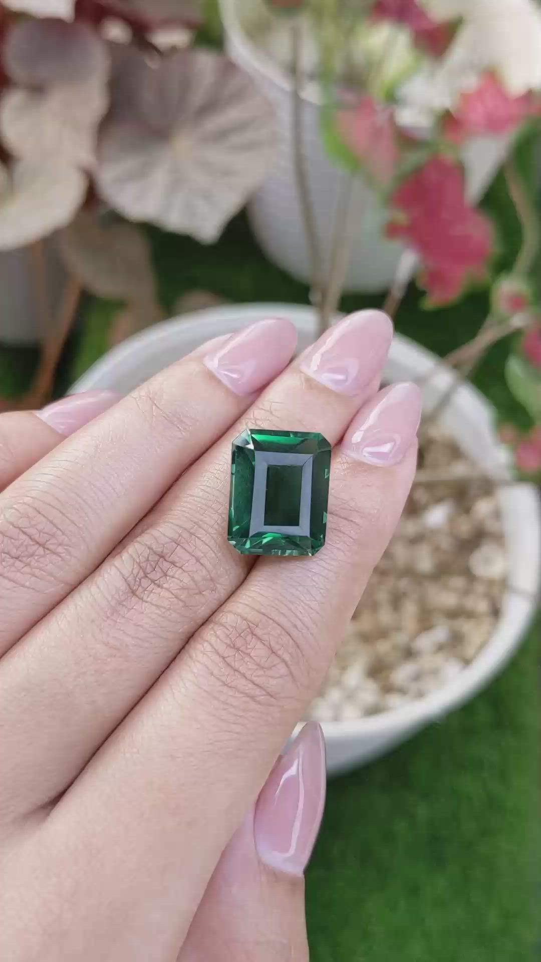 13.84 Ct. Bluish Green Prasiolite from Madagascar Size Video