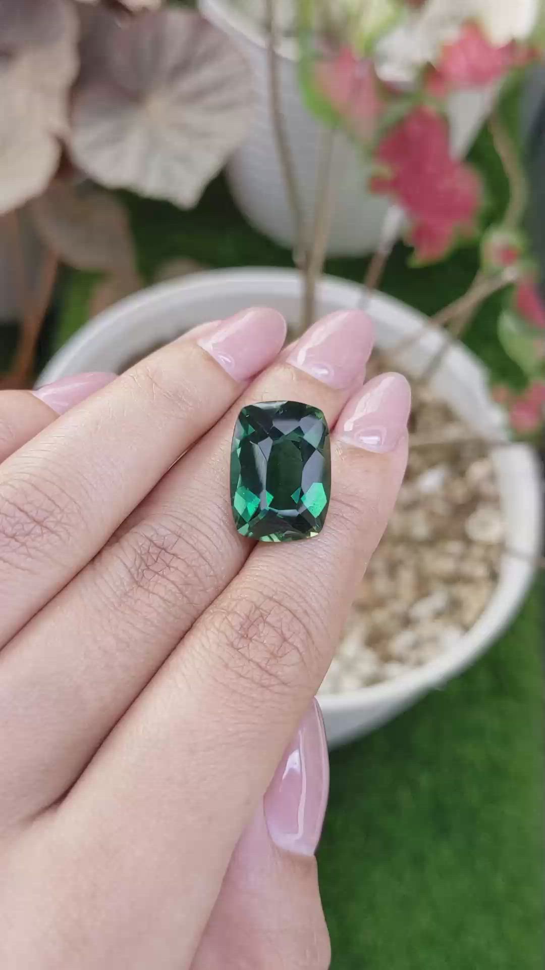 13.30 Ct. Bluish Green Prasiolite from Madagascar Size Video
