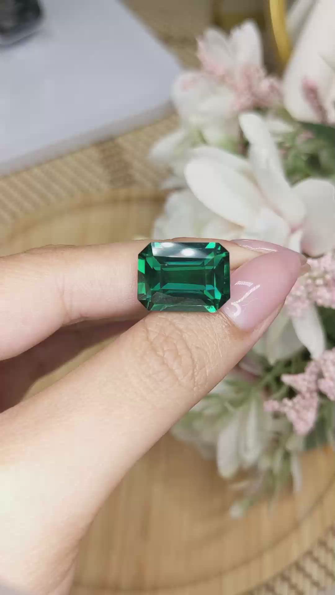 12.91 Ct. Bluish Green Prasiolite from Madagascar Size Video