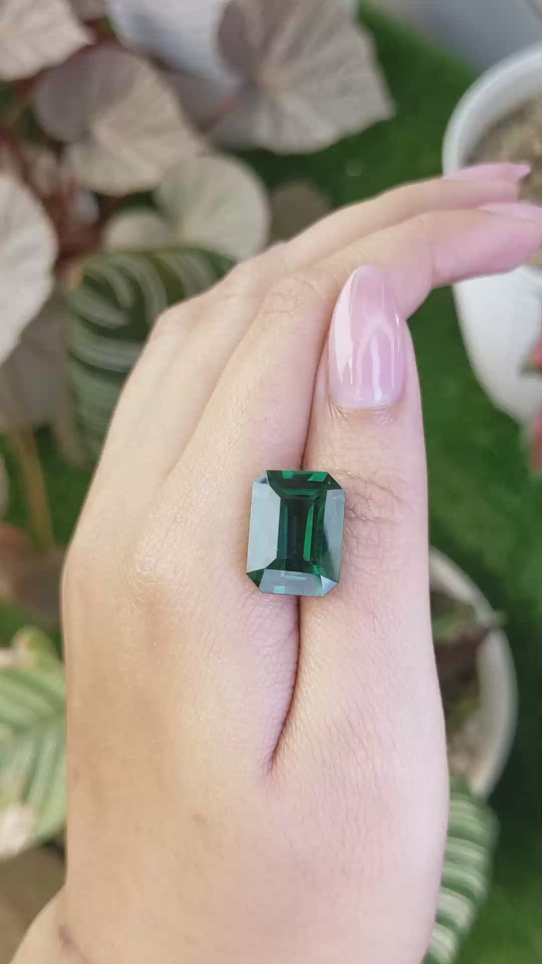 12.91 Ct. Bluish Green Prasiolite from Madagascar Size Video