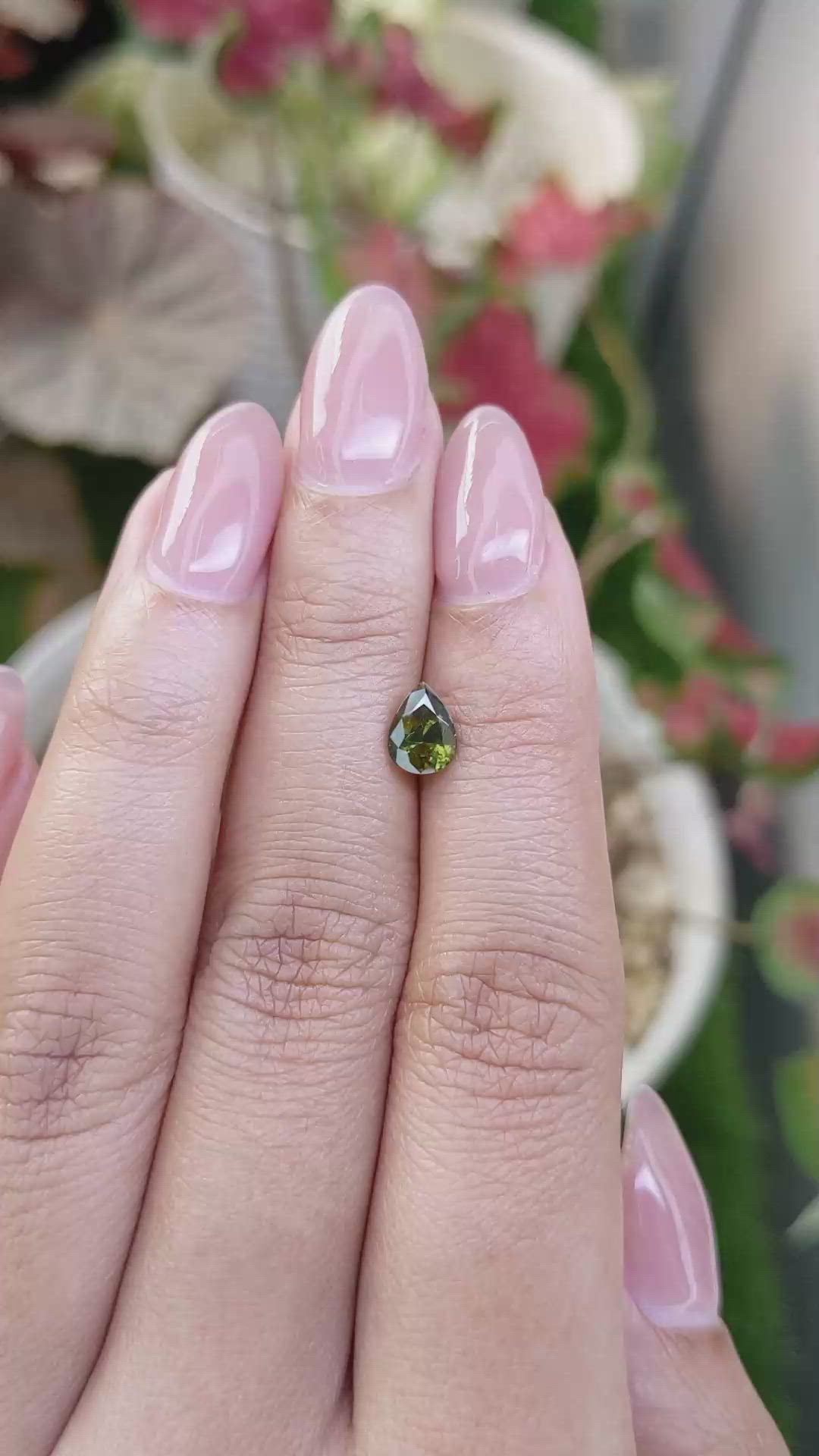 1.09 Ct. Brownish Green Zircon from Ceylon (Sri Lanka) Size Video