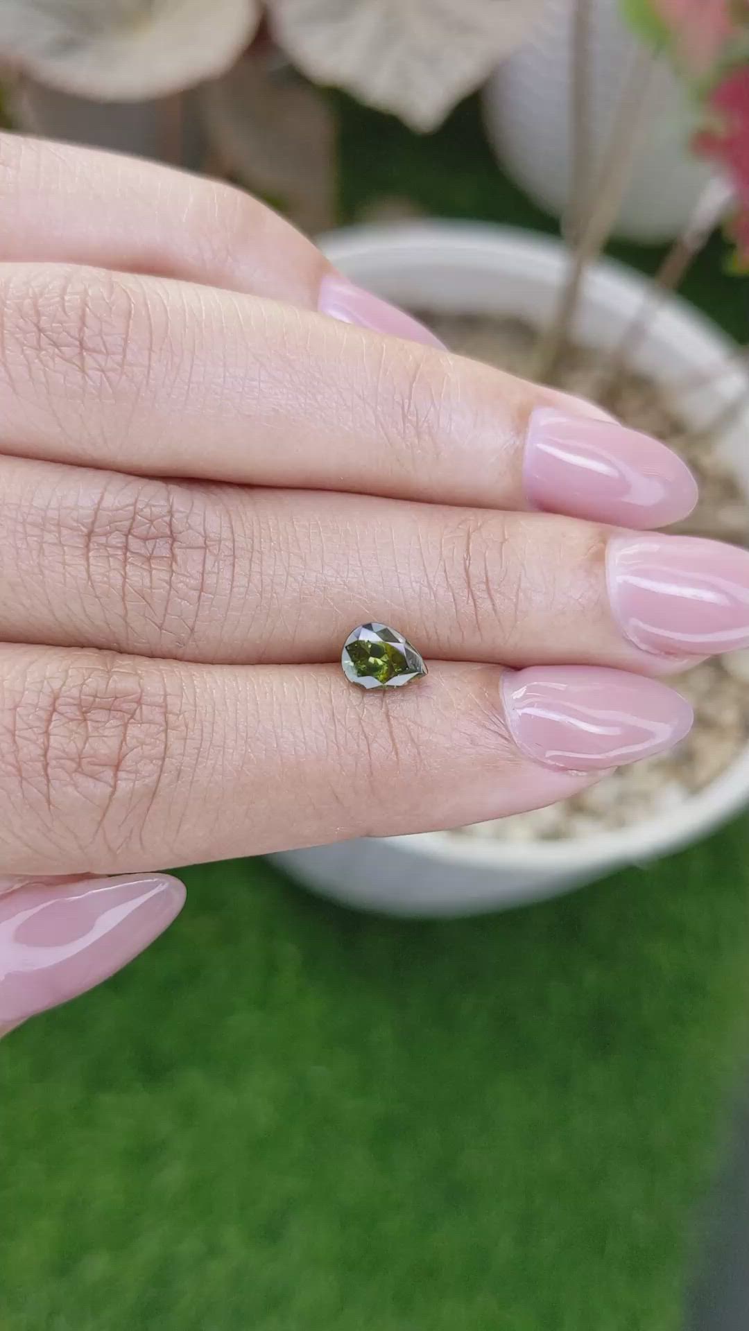 1.09 Ct. Brownish Green Zircon from Ceylon (Sri Lanka) Size Video