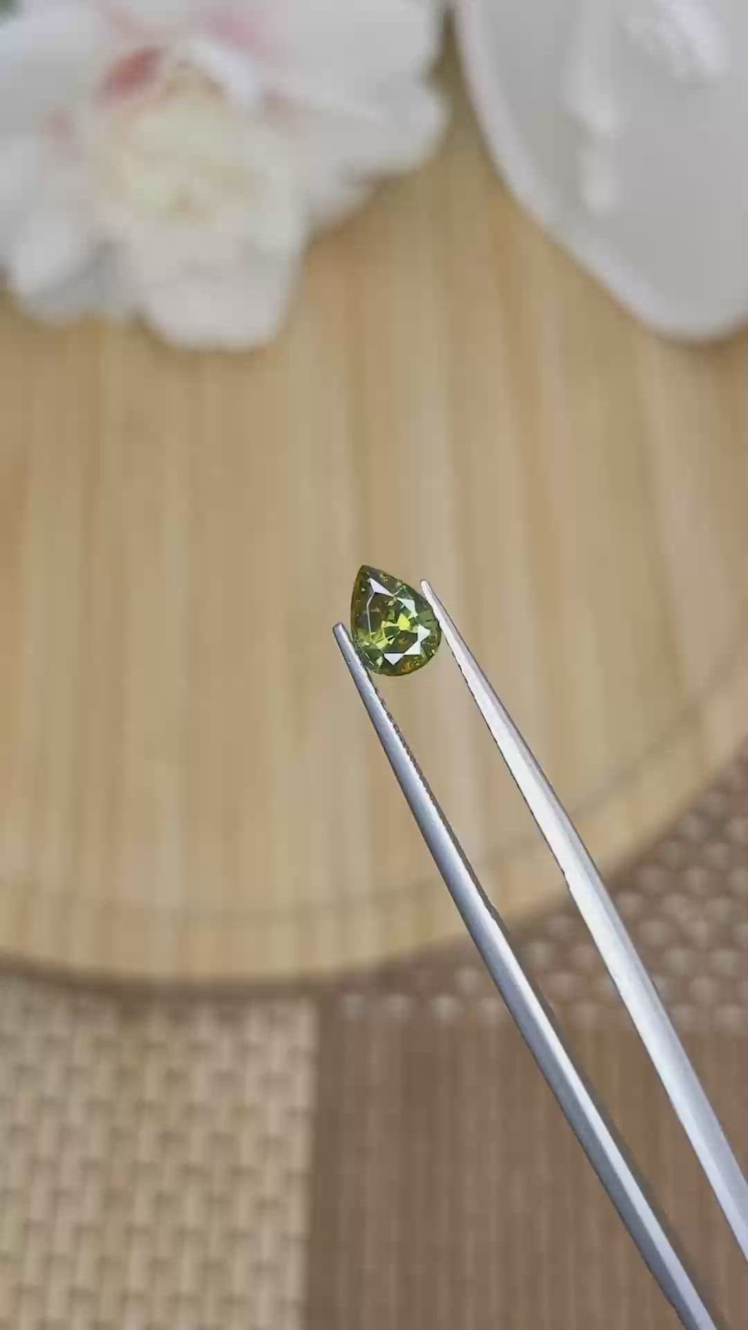 1.09 Ct. Brownish Green Zircon from Ceylon (Sri Lanka) Size Video