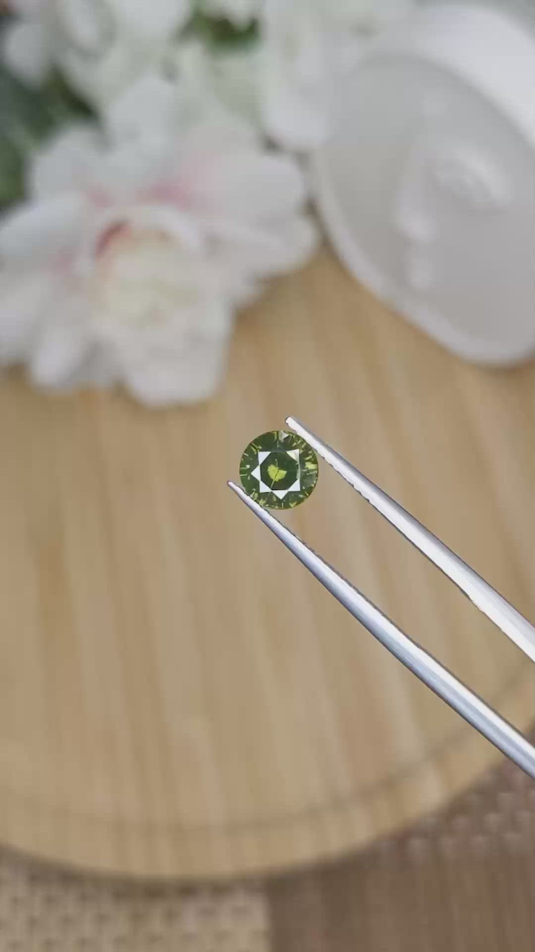 1.51 Ct. Brownish Green Zircon from Ceylon (Sri Lanka) Size Video
