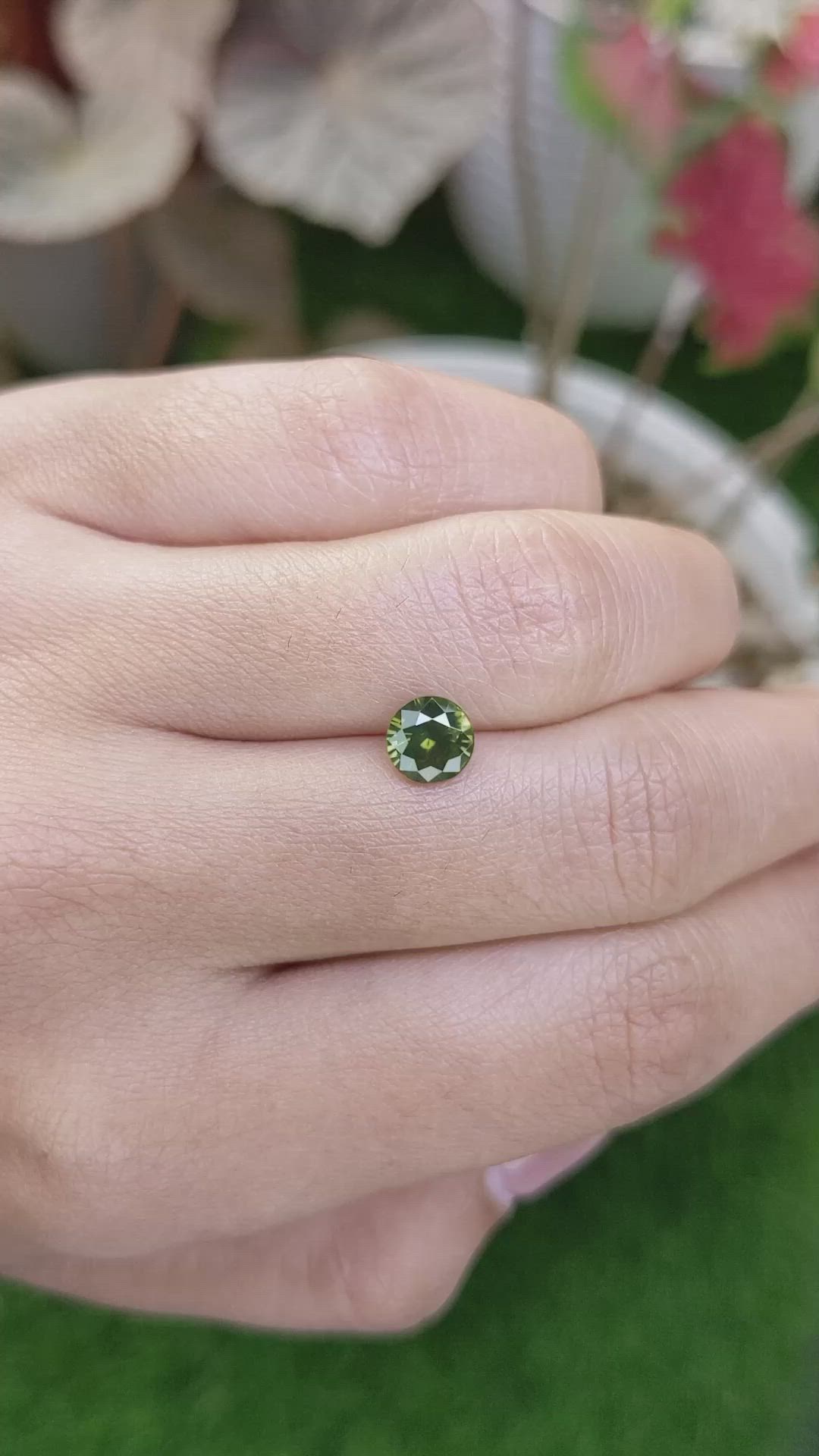 1.51 Ct. Brownish Green Zircon from Ceylon (Sri Lanka) Size Video