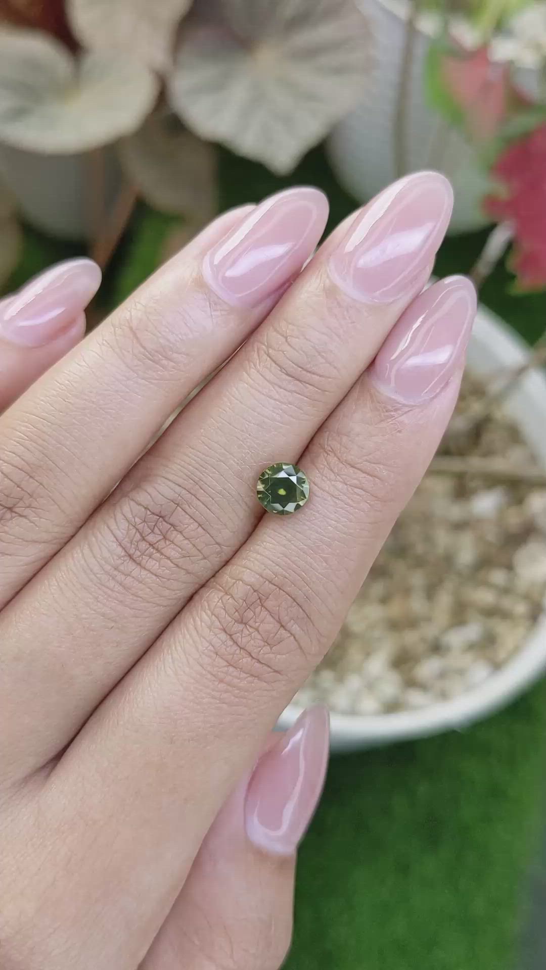 1.51 Ct. Brownish Green Zircon from Ceylon (Sri Lanka) Size Video