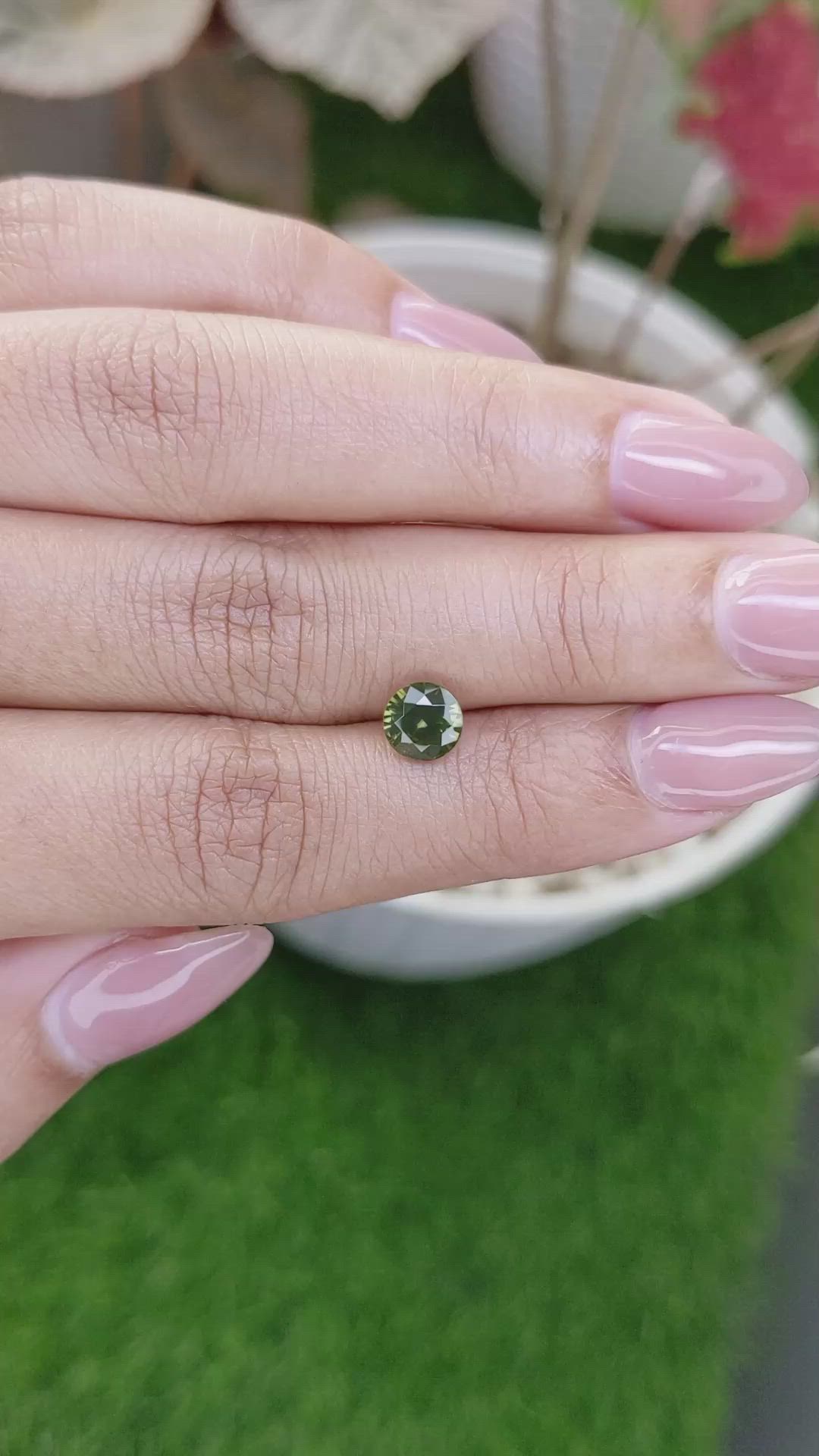 1.51 Ct. Brownish Green Zircon from Ceylon (Sri Lanka) Size Video