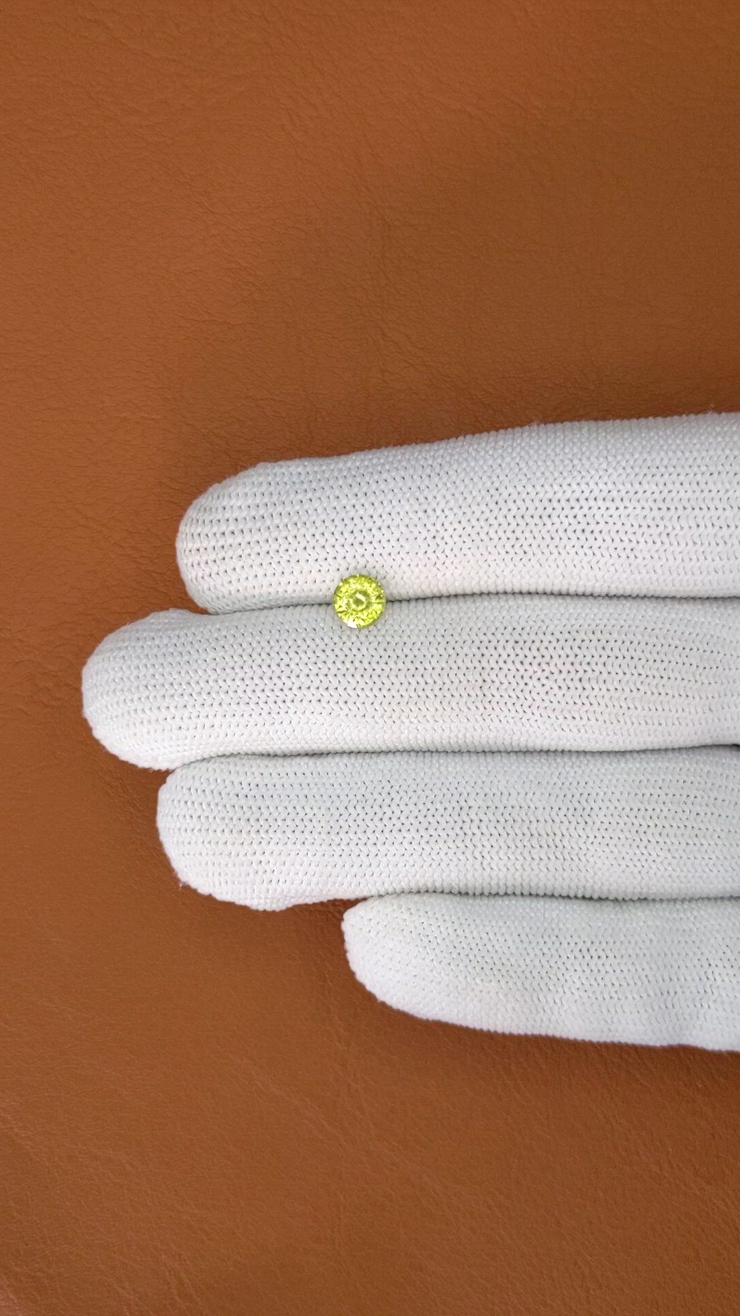 1.08 Ct. Greenish Yellow Zircon from Ceylon (Sri Lanka) Size Video