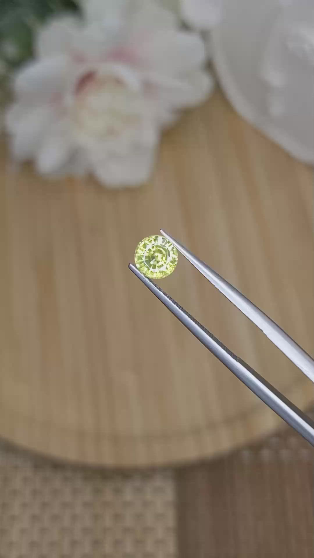 1.08 Ct. Greenish Yellow Zircon from Ceylon (Sri Lanka) Size Video