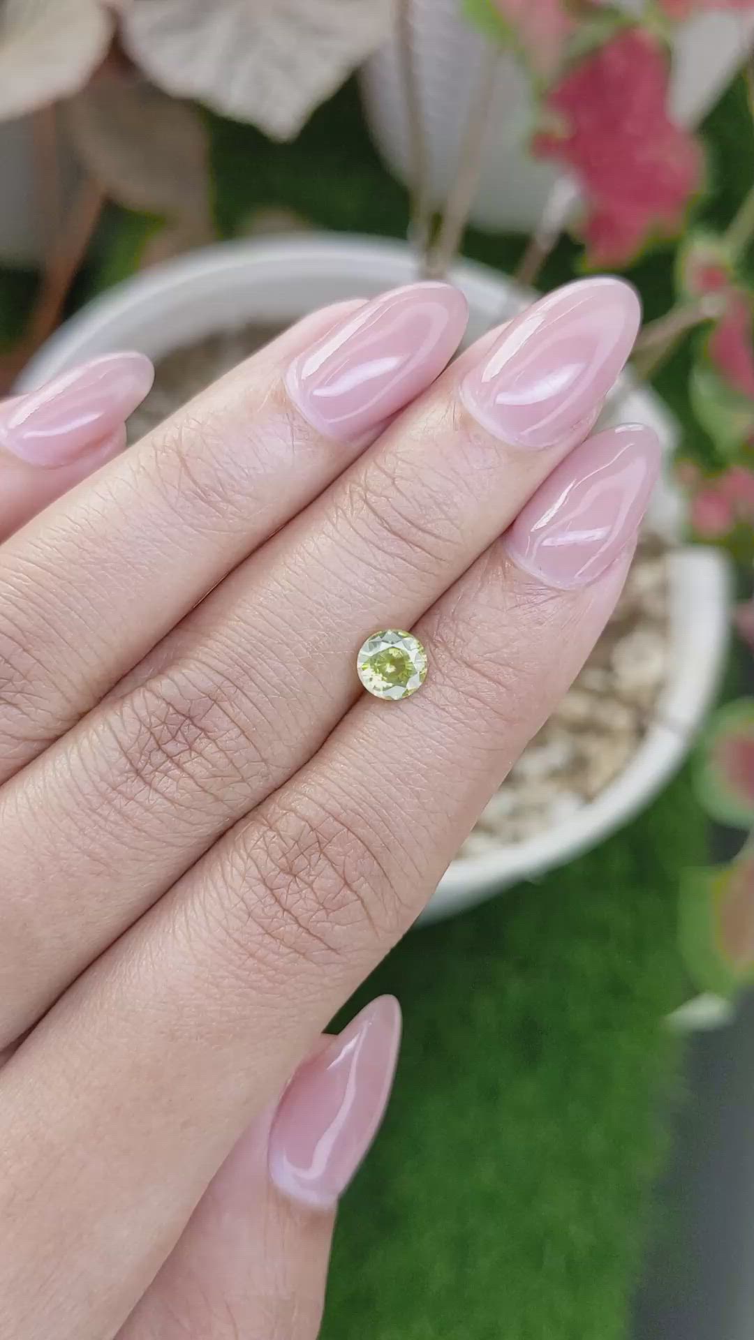 1.08 Ct. Greenish Yellow Zircon from Ceylon (Sri Lanka) Size Video
