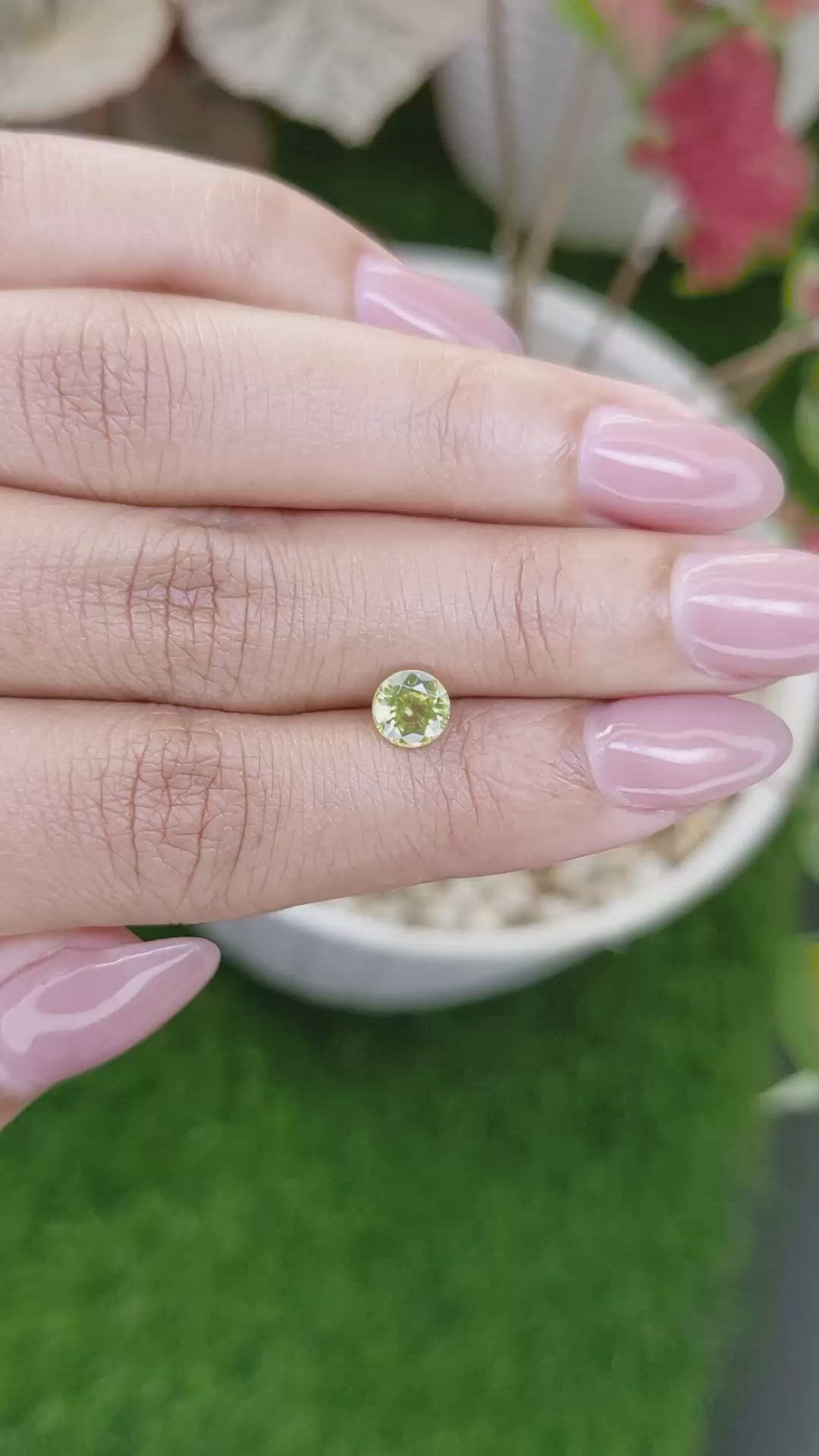 1.08 Ct. Greenish Yellow Zircon from Ceylon (Sri Lanka) Size Video