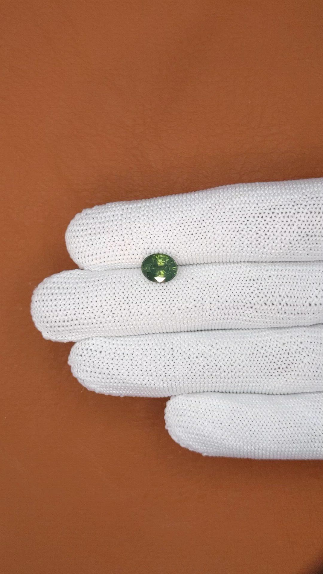 2.46 Ct. Yellowish Green Zircon from Ceylon (Sri Lanka) Size Video