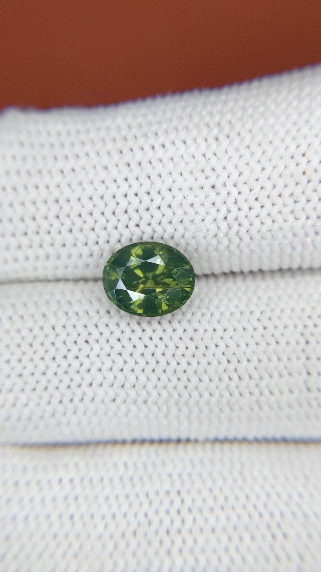 2.46 Ct. Yellowish Green Zircon from Ceylon (Sri Lanka) Size Video