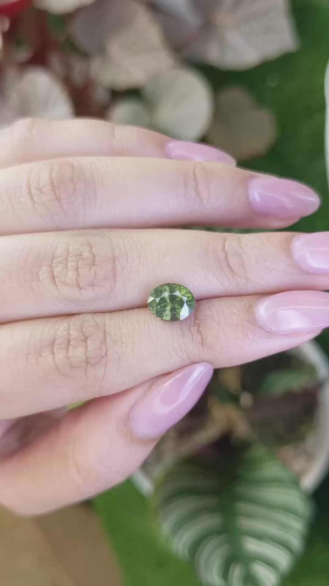 2.46 Ct. Yellowish Green Zircon from Ceylon (Sri Lanka) Size Video