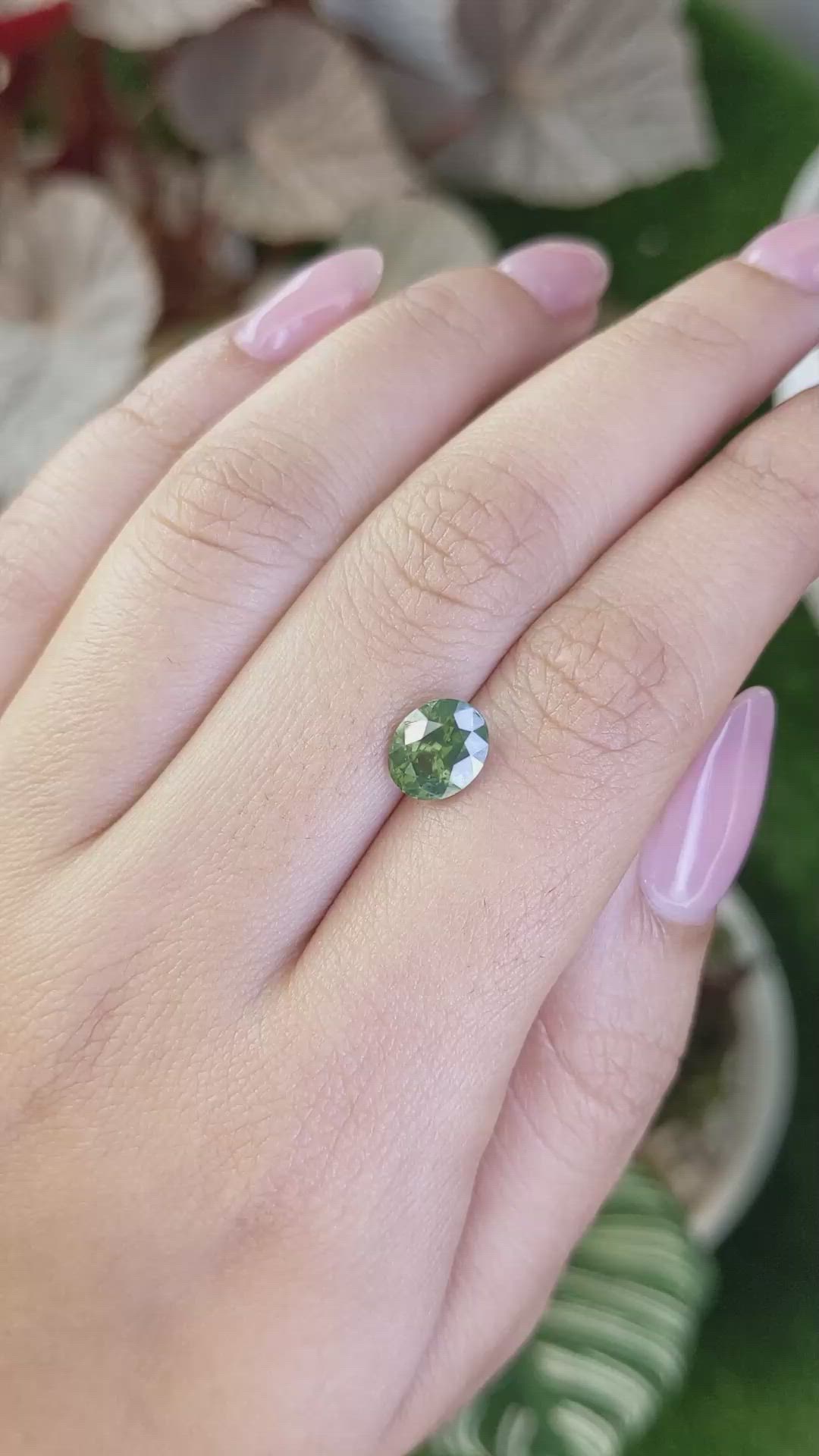 2.46 Ct. Yellowish Green Zircon from Ceylon (Sri Lanka) Size Video