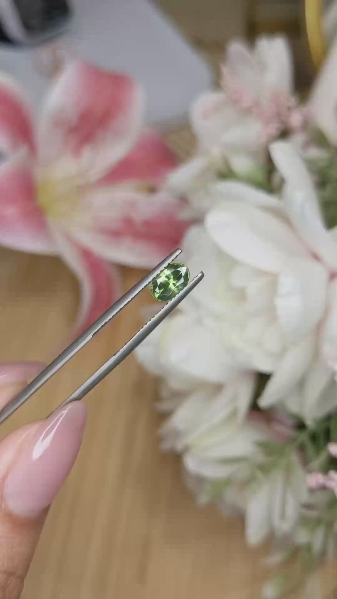 1.06 Ct. Green Zircon from Ceylon (Sri Lanka) Size Video