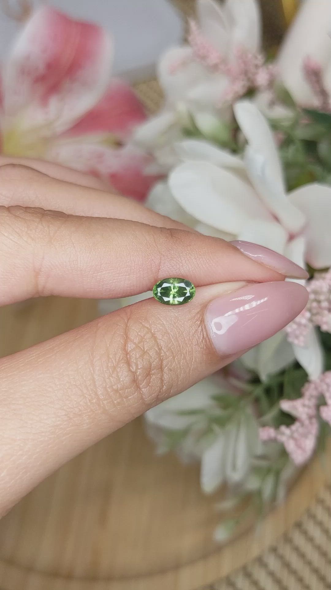 1.06 Ct. Green Zircon from Ceylon (Sri Lanka) Size Video
