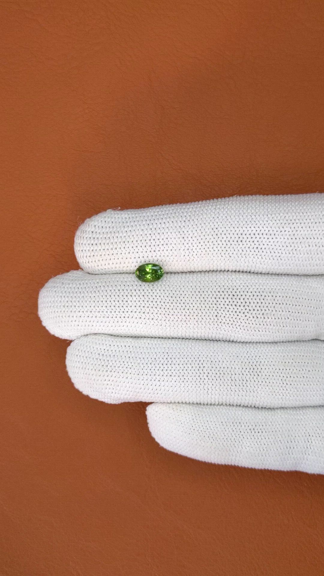 1.06 Ct. Green Zircon from Ceylon (Sri Lanka) Size Video
