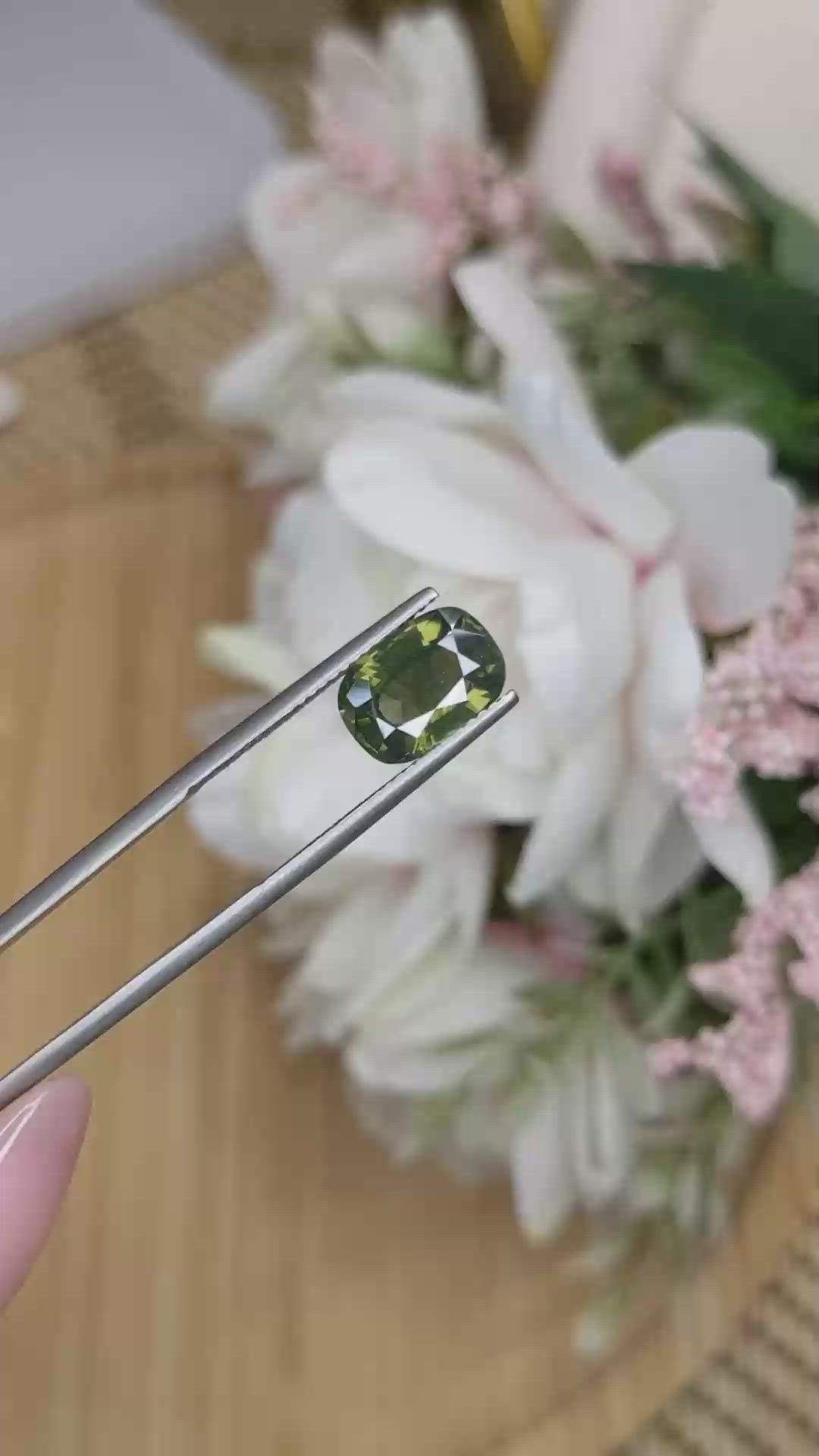 4.36 Ct. Brownish Green Zircon from Ceylon (Sri Lanka) Size Video