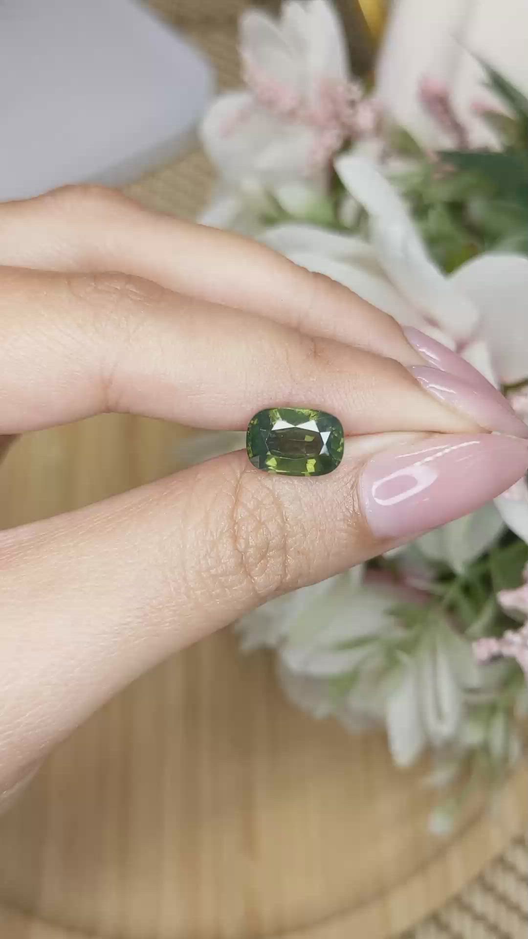 4.36 Ct. Brownish Green Zircon from Ceylon (Sri Lanka) Size Video