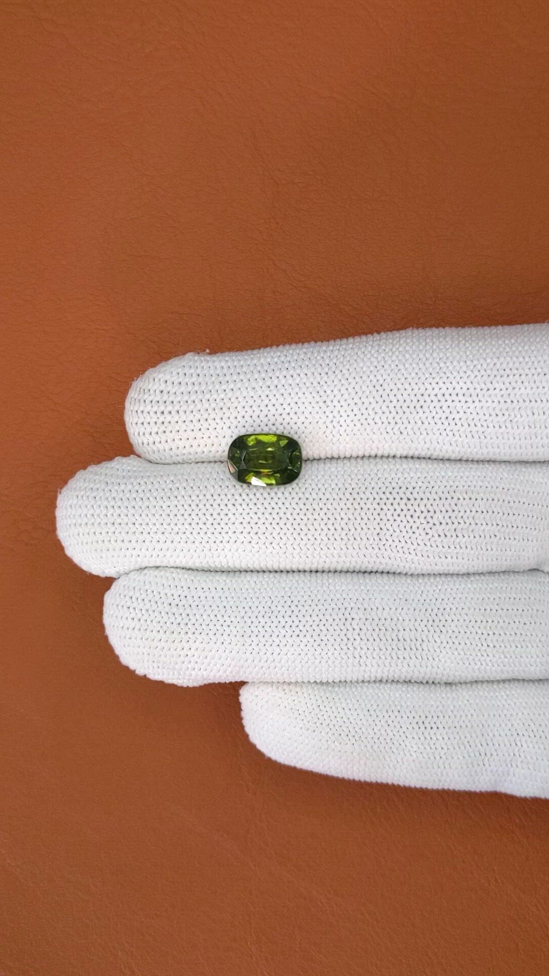 4.36 Ct. Brownish Green Zircon from Ceylon (Sri Lanka) Size Video