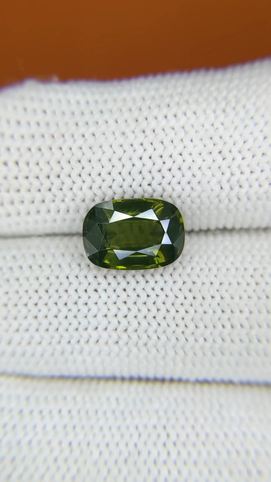 4.36 Ct. Brownish Green Zircon from Ceylon (Sri Lanka) Size Video