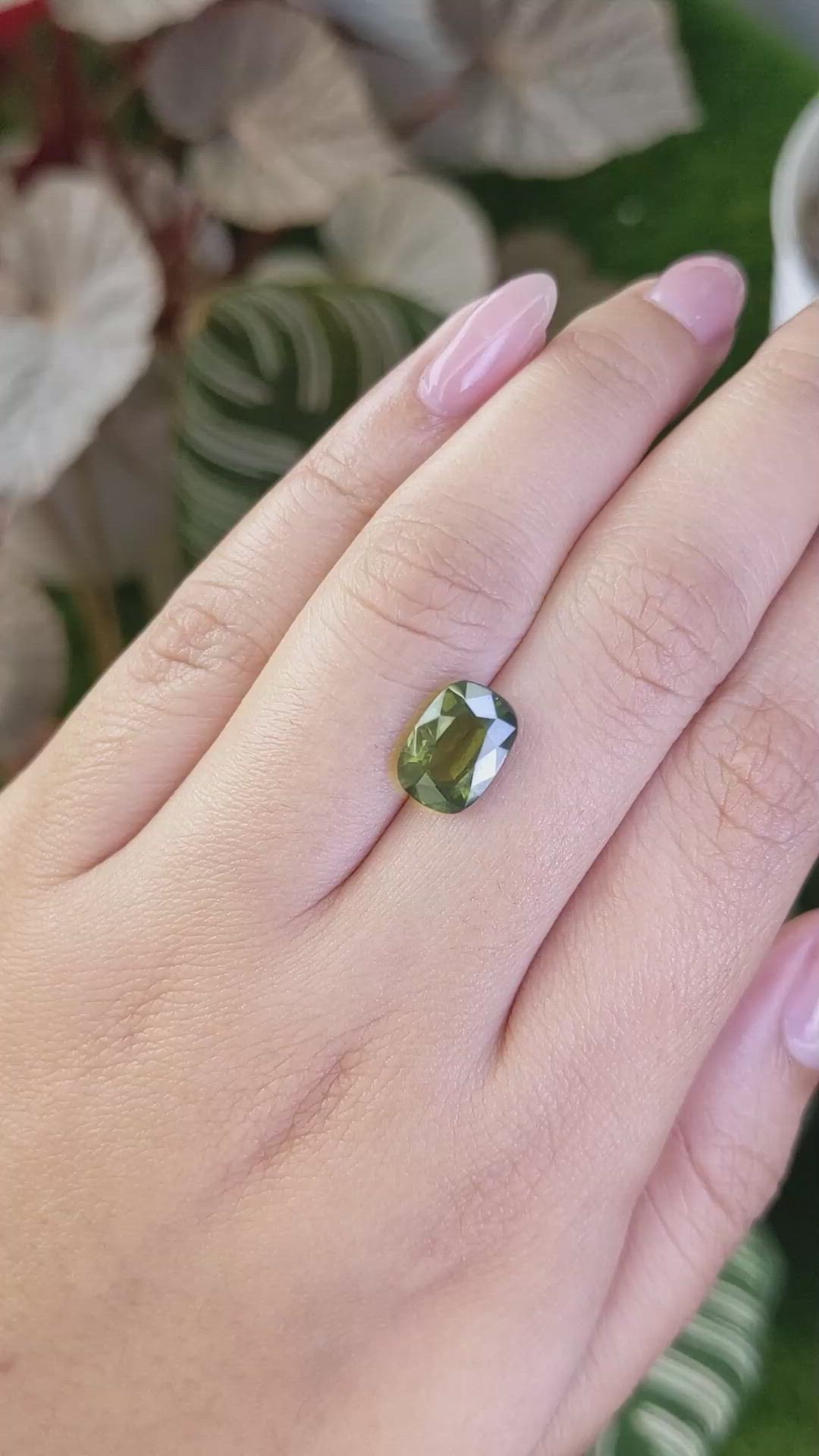4.36 Ct. Brownish Green Zircon from Ceylon (Sri Lanka) Size Video