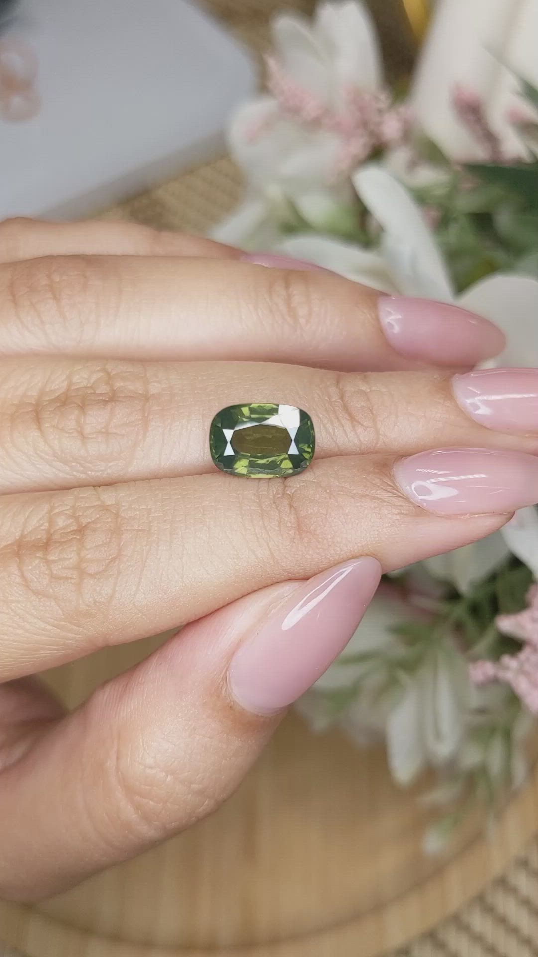 4.36 Ct. Brownish Green Zircon from Ceylon (Sri Lanka) Size Video