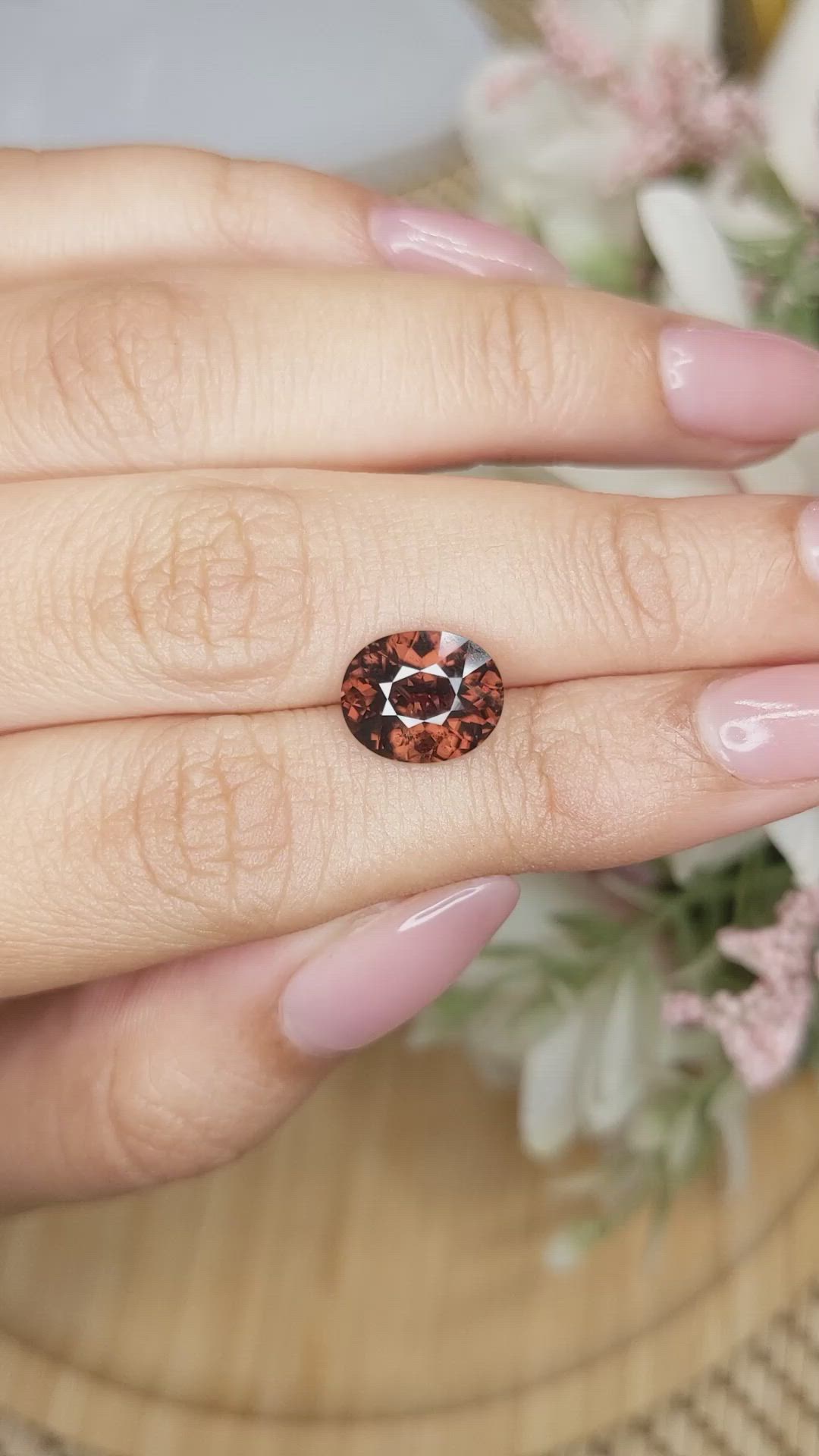4.41 Ct. Brownish Orange Zircon from Ceylon (Sri Lanka) Size Video