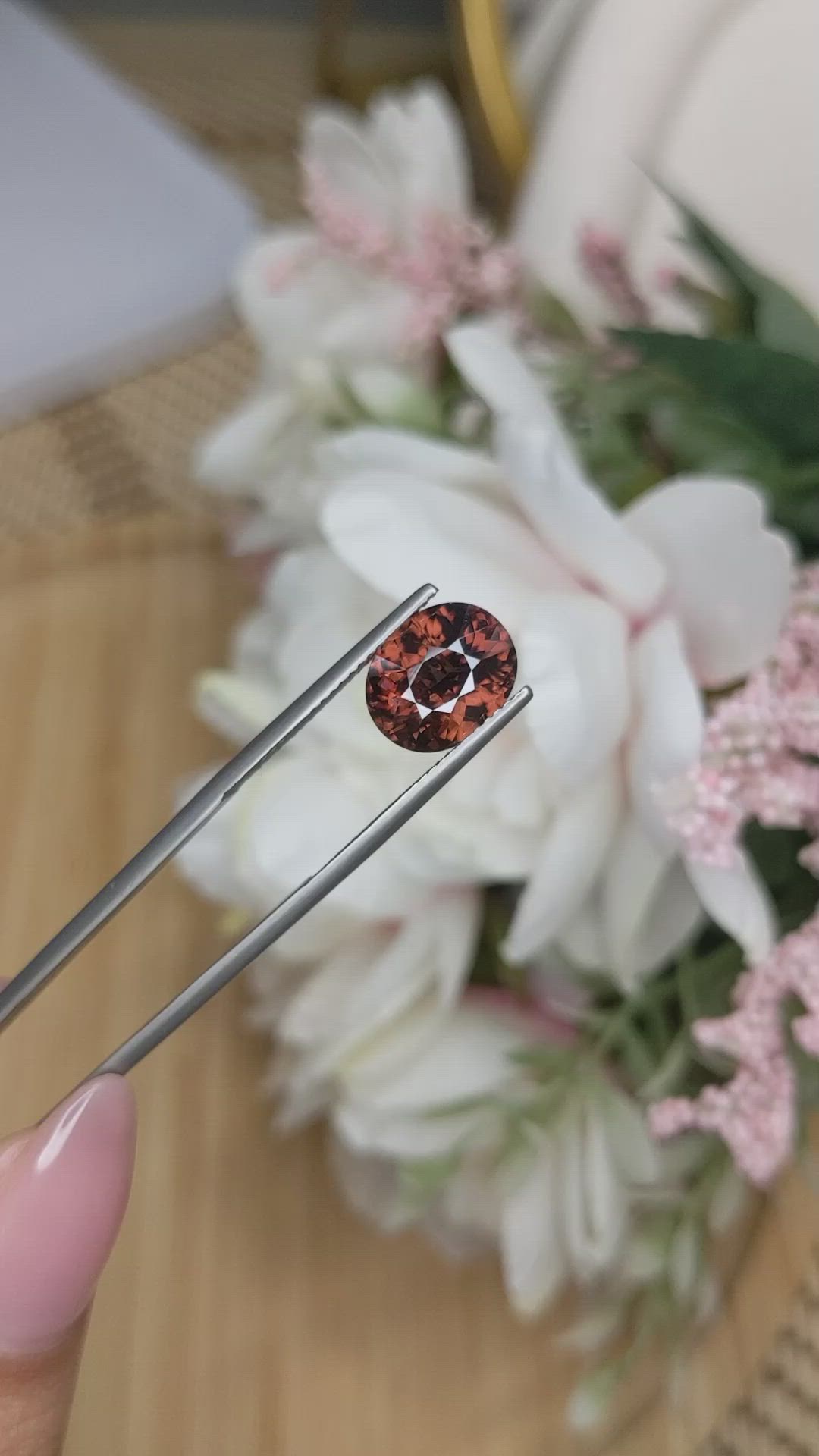 4.41 Ct. Brownish Orange Zircon from Ceylon (Sri Lanka) Size Video