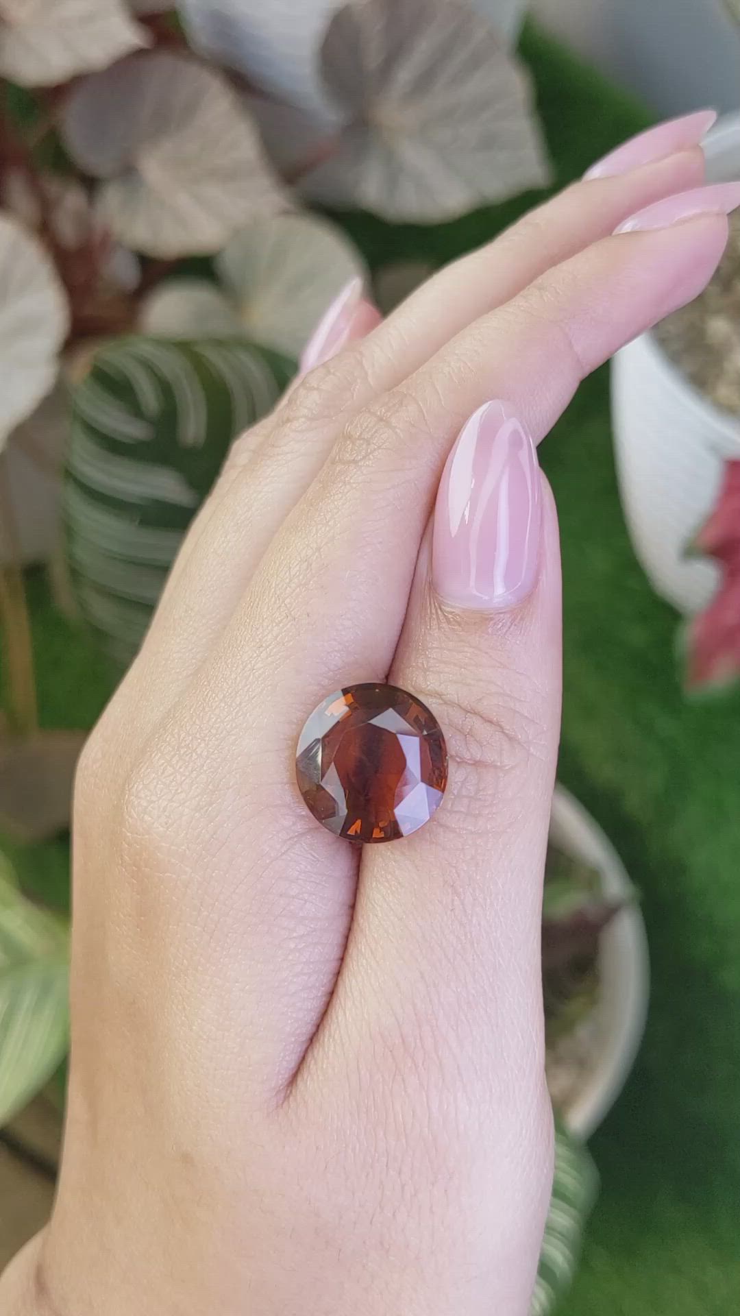 9.37 Ct. Reddish Orange Tourmaline from Ceylon (Sri Lanka) Size Video