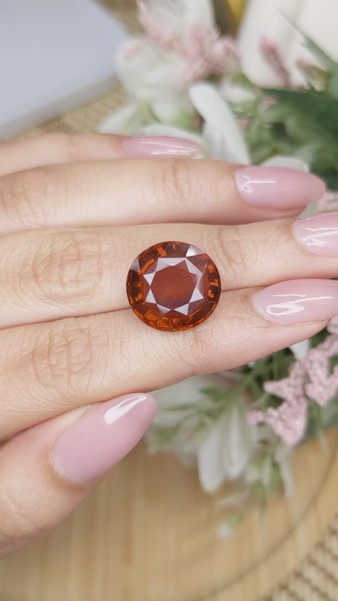 9.37 Ct. Reddish Orange Tourmaline from Ceylon (Sri Lanka) Size Video