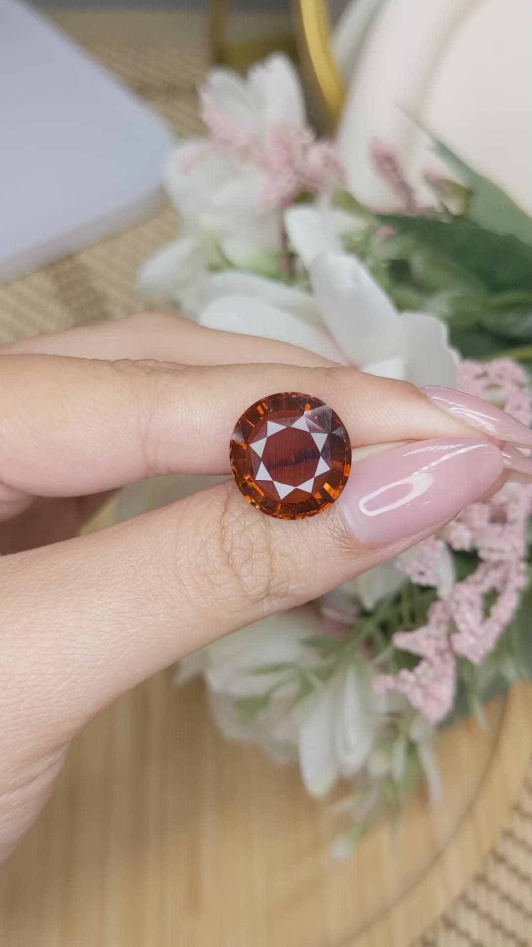 9.37 Ct. Reddish Orange Tourmaline from Ceylon (Sri Lanka) Size Video