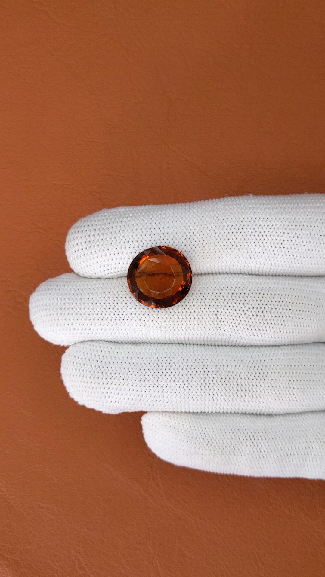 9.37 Ct. Reddish Orange Tourmaline from Ceylon (Sri Lanka) Size Video