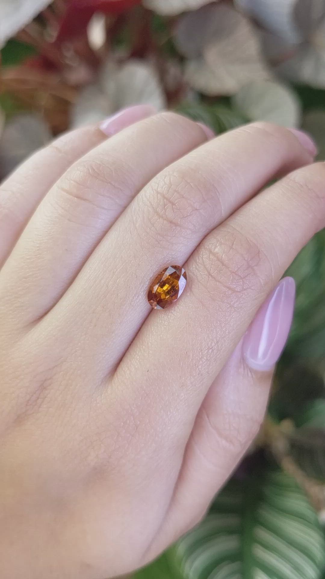 1.69 Ct. Orange Hessonite Garnet from Madagascar Size Video