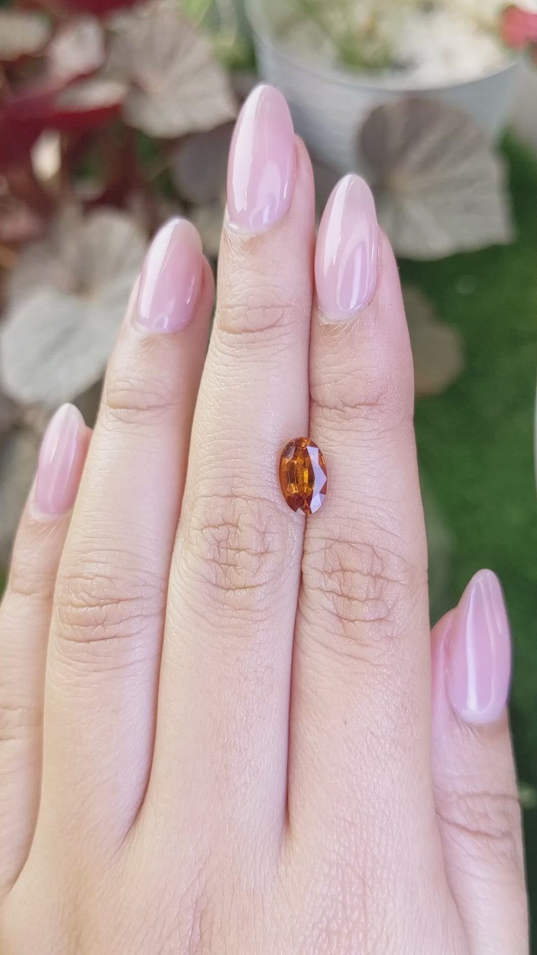 1.69 Ct. Orange Hessonite Garnet from Madagascar Size Video