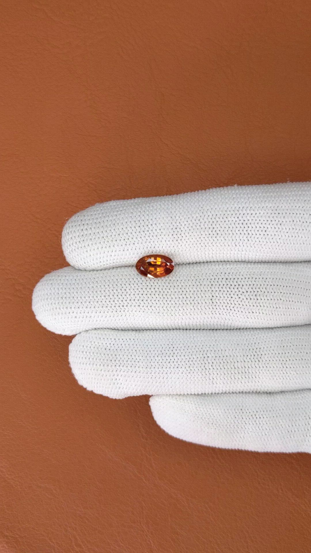 1.69 Ct. Orange Hessonite Garnet from Madagascar Size Video