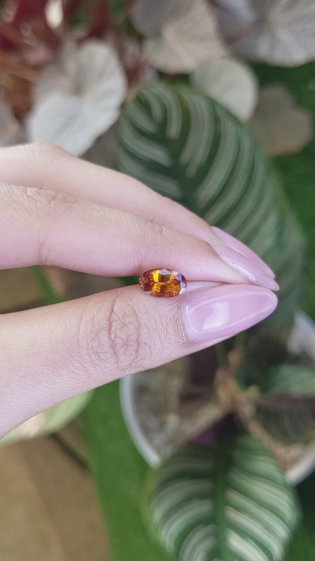 1.69 Ct. Orange Hessonite Garnet from Madagascar Size Video
