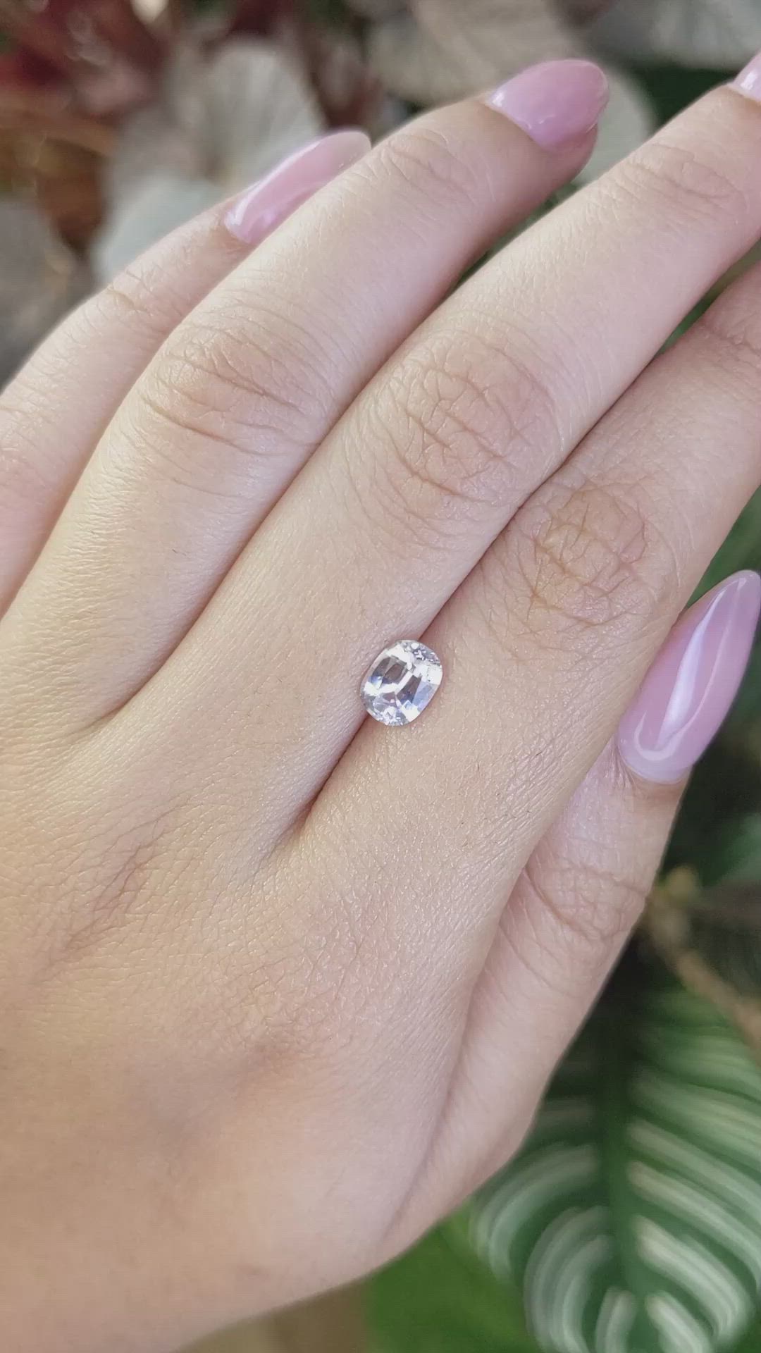 1.10 Ct. White Spinel from Ceylon (Sri Lanka) Size Video