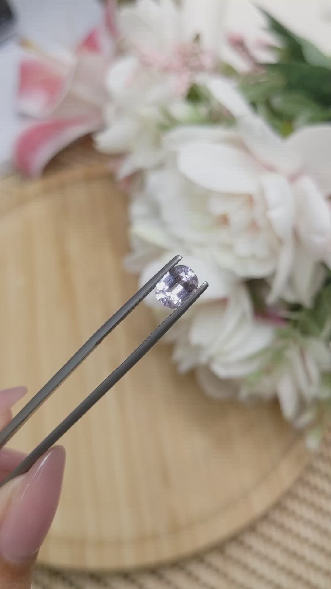 1.10 Ct. White Spinel from Ceylon (Sri Lanka) Size Video