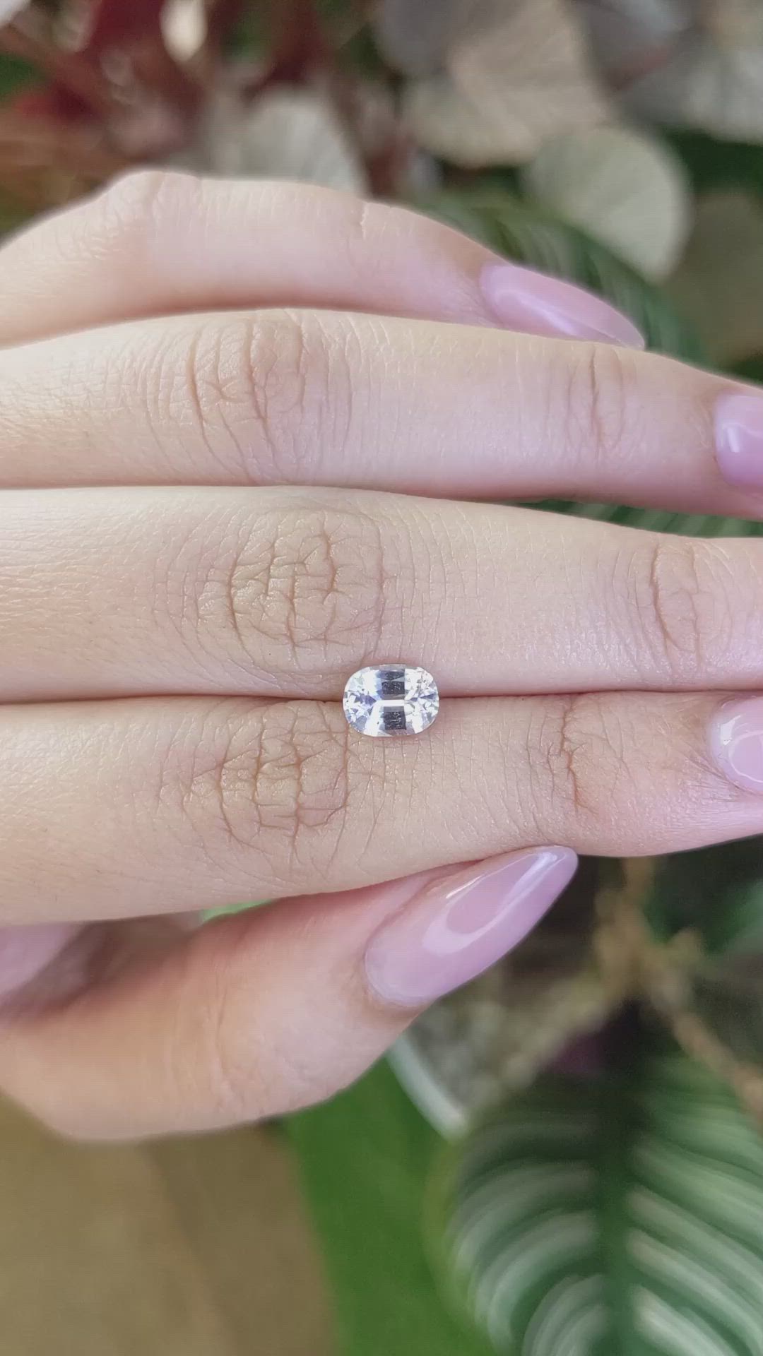 1.10 Ct. White Spinel from Ceylon (Sri Lanka) Size Video