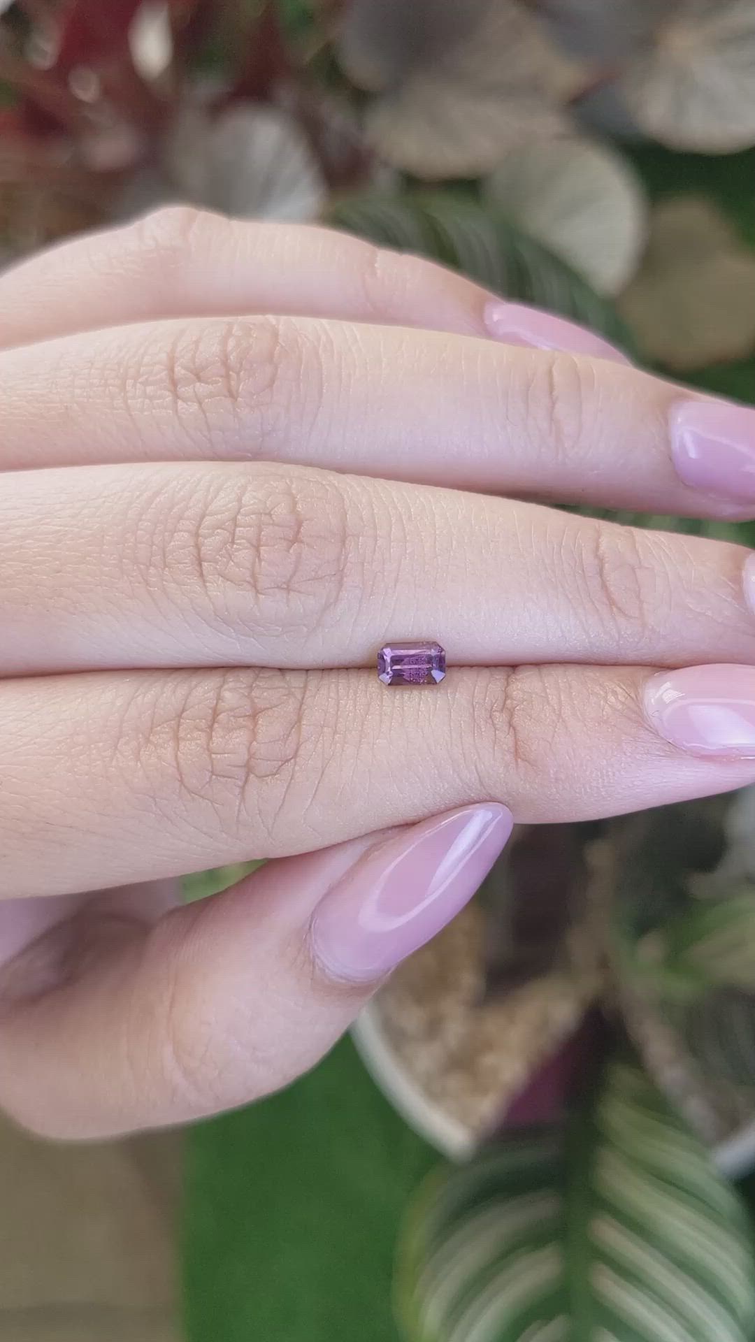 0.44 Ct. Pinkish Purple Spinel from Ceylon (Sri Lanka) Size Video