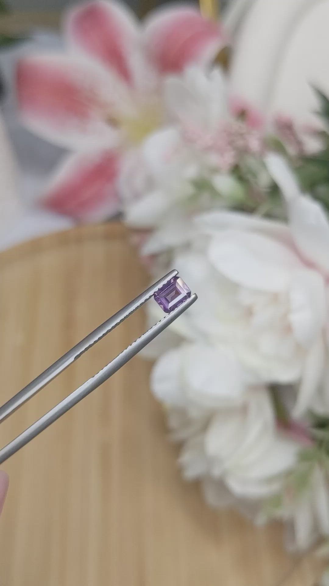 0.44 Ct. Pinkish Purple Spinel from Ceylon (Sri Lanka) Size Video