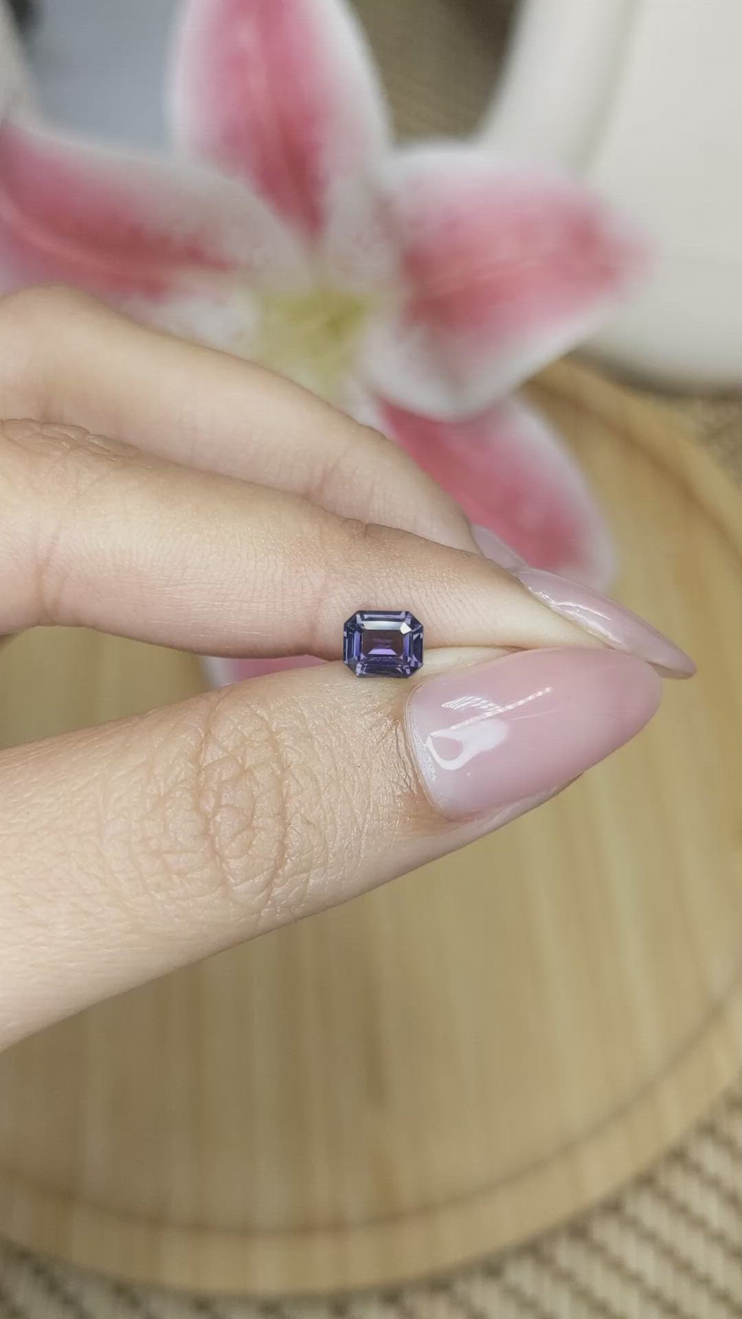 0.86 Ct. Purple Spinel from Ceylon (Sri Lanka) Size Video
