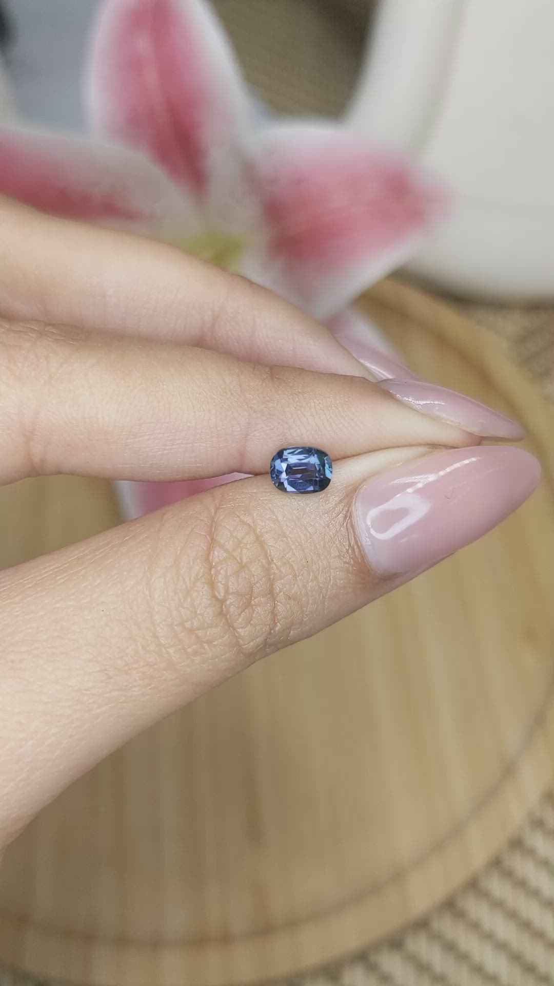 0.71 Ct. Blue Spinel from Ceylon (Sri Lanka) Size Video